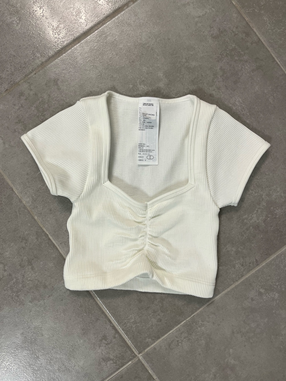 White ribbed Gilly Hicks crop top. Size xxs.